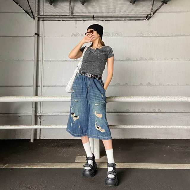 ブリーチ袖ロゴトップス