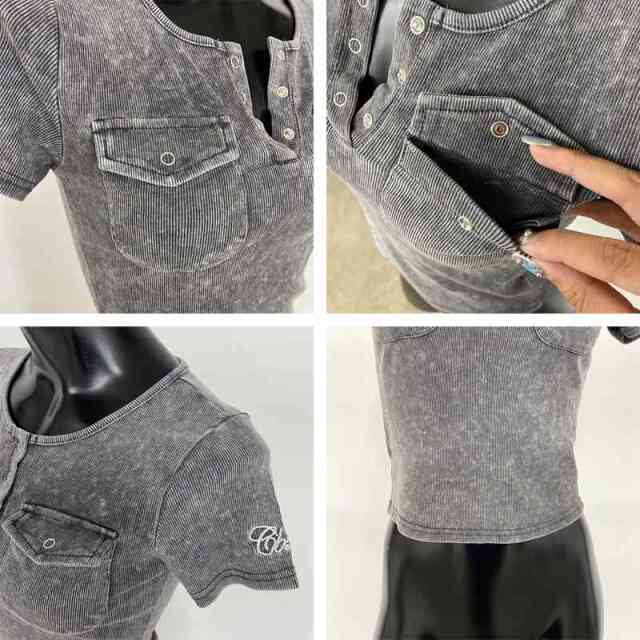 ブリーチ袖ロゴトップス