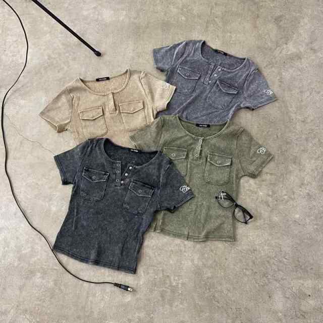 ブリーチ袖ロゴトップス