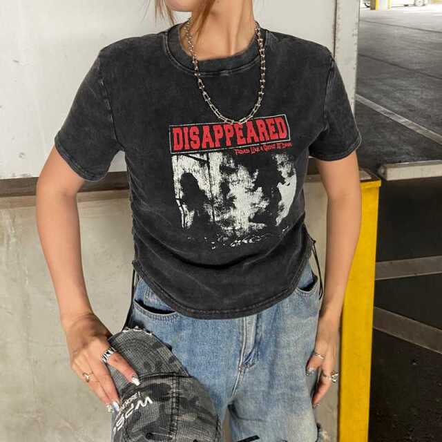 ブリーチ転写ロゴドロストTシャツ