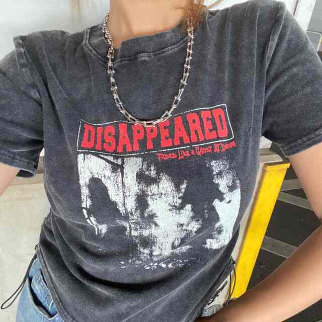 ブリーチ転写ロゴドロストTシャツ