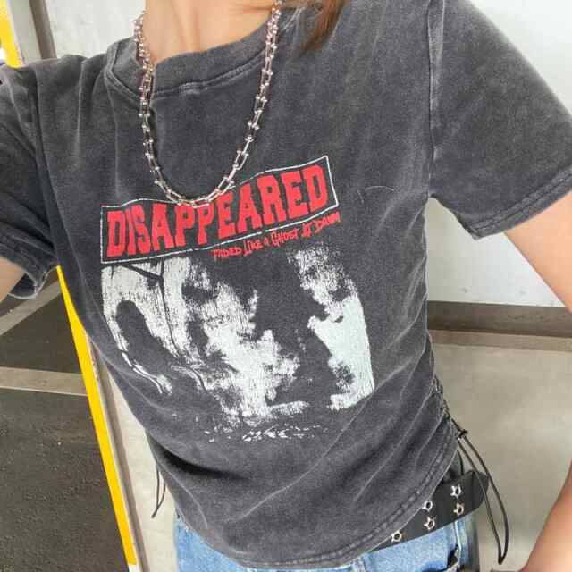 ブリーチ転写ロゴドロストTシャツ