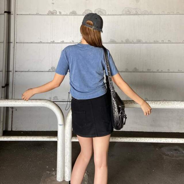 ブリーチ転写ロゴドロストTシャツ