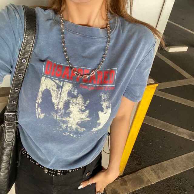 ブリーチ転写ロゴドロストTシャツ