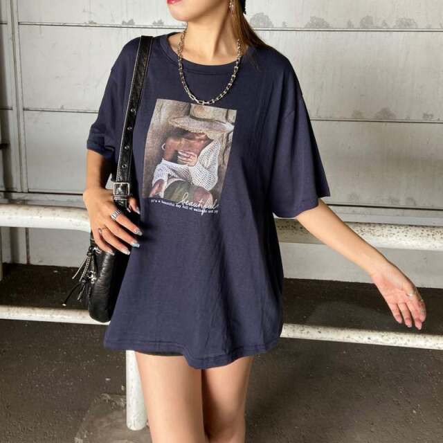 スラブ転写ビッグTシャツ