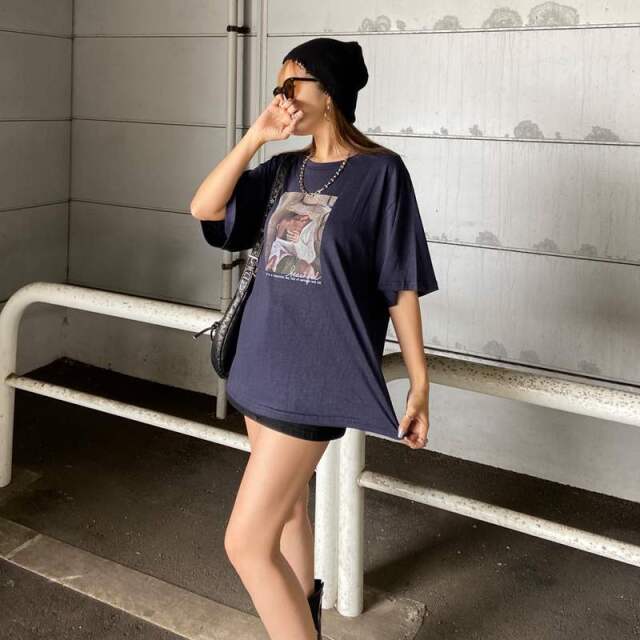 スラブ転写ビッグTシャツ