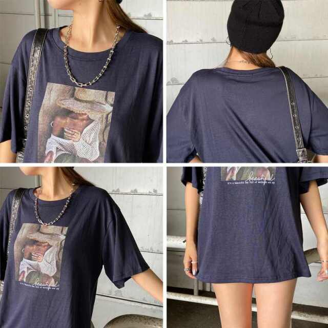 スラブ転写ビッグTシャツ