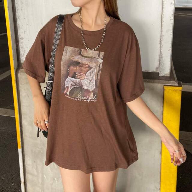 スラブ転写ビッグTシャツ