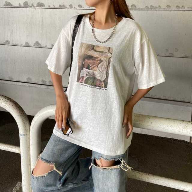 スラブ転写ビッグTシャツ
