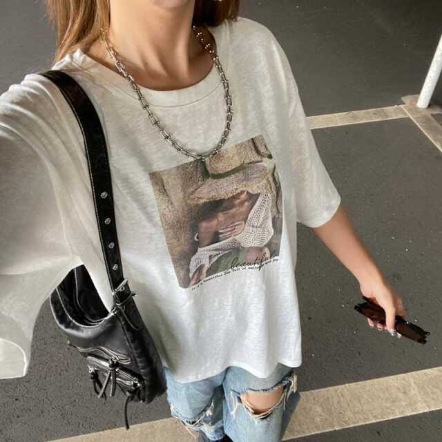 スラブ転写ビッグTシャツ
