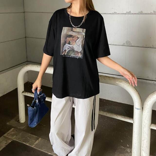 スラブ転写ビッグTシャツ