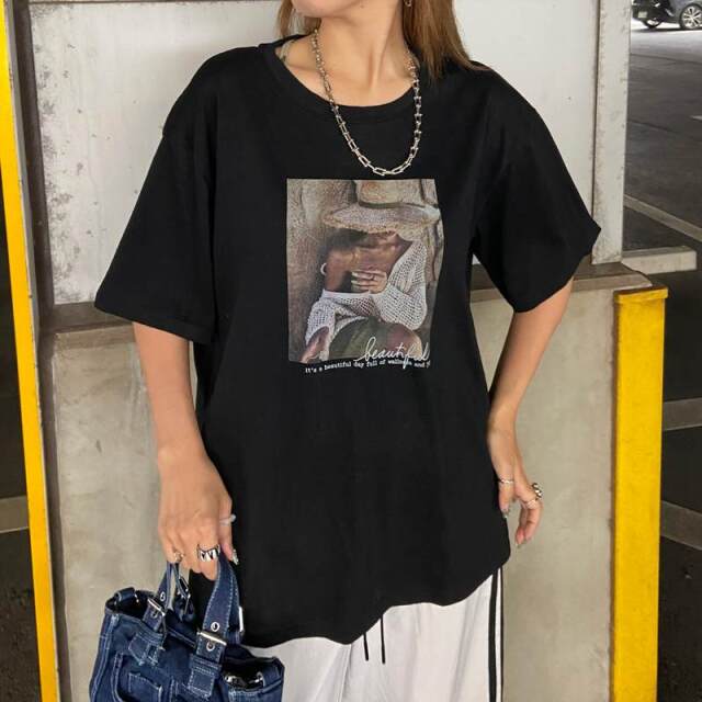 スラブ転写ビッグTシャツ