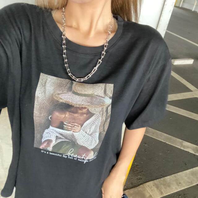スラブ転写ビッグTシャツ