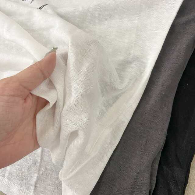 オフショルダースラブ転写Tシャツ
