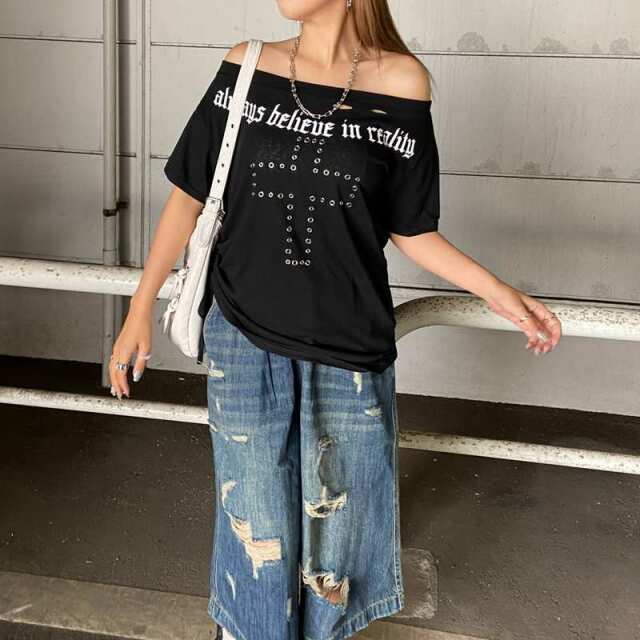 クロスハトメドロストトップス