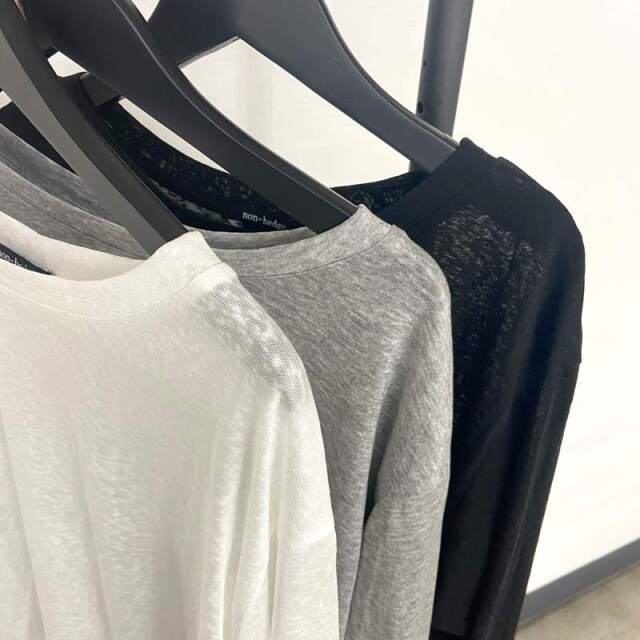 スラブショートバックボタントップス