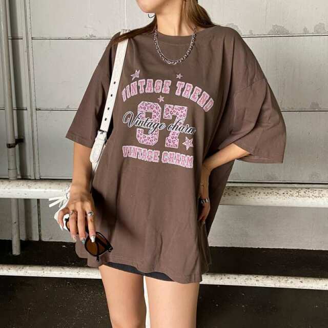 ナンバリングヒョウ柄ビッグTシャツ