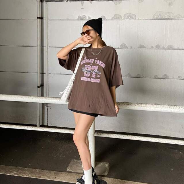 ナンバリングヒョウ柄ビッグTシャツ