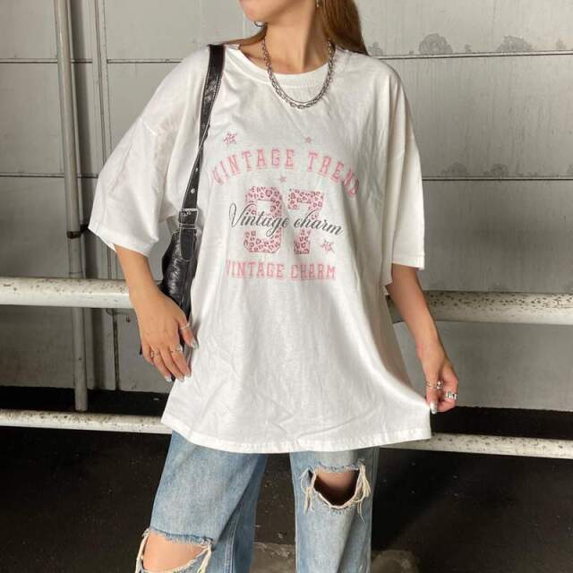 ナンバリングヒョウ柄ビッグTシャツ