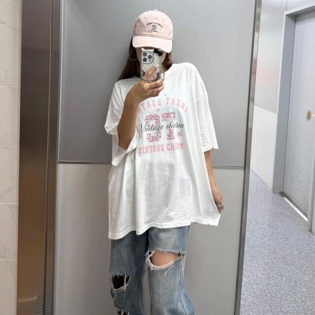 ナンバリングヒョウ柄ビッグTシャツ