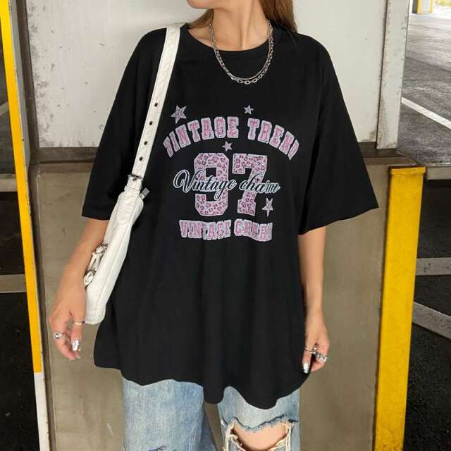 ナンバリングヒョウ柄ビッグTシャツ