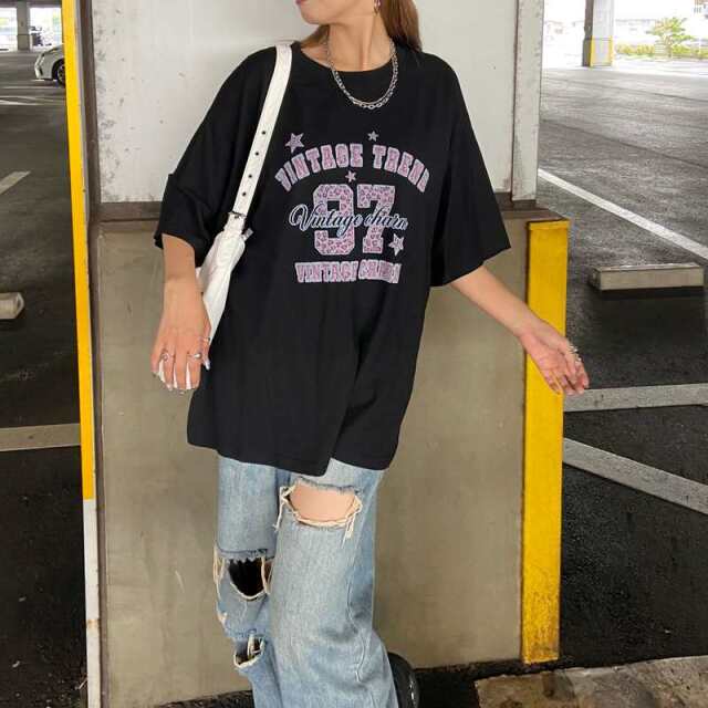 ナンバリングヒョウ柄ビッグTシャツ