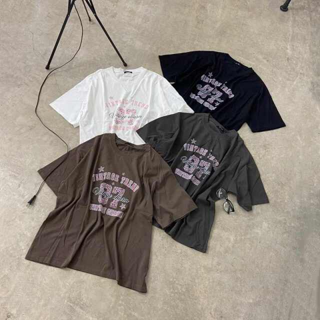 ナンバリングヒョウ柄ビッグTシャツ
