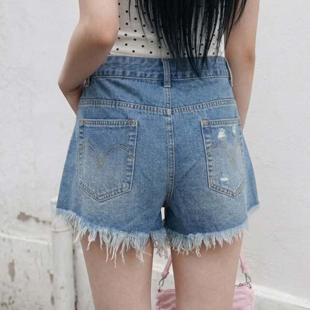 ストーンデニムショートパンツ
