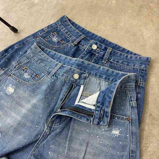 ストーンデニムショートパンツ