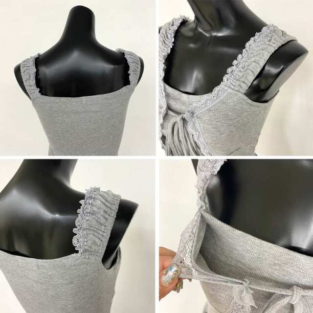 アンサンブル風レース切替ノースリトップス