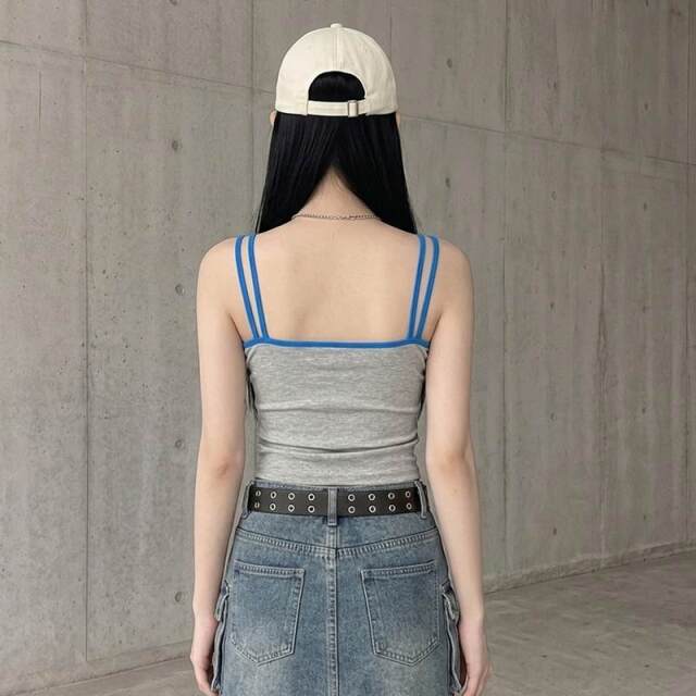 配色アンサンブル風キャミソール