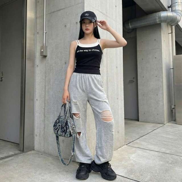 配色アンサンブル風キャミソール