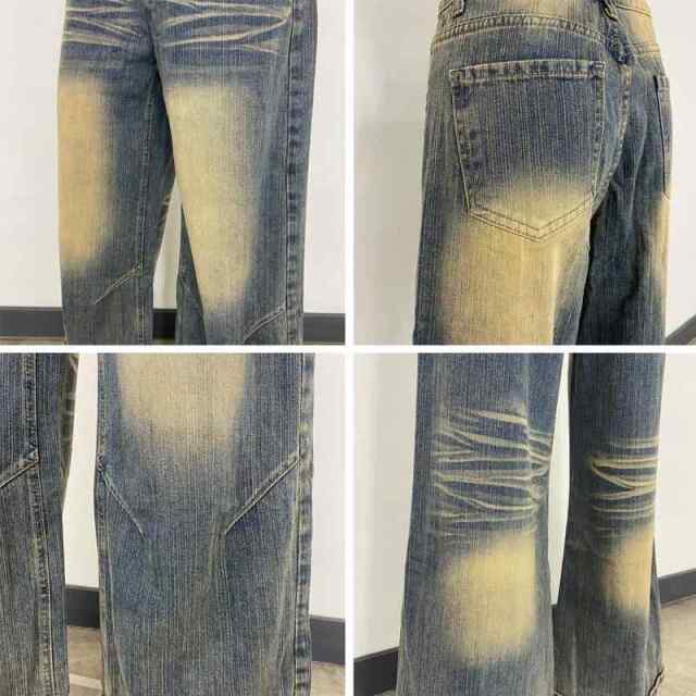 デニムタックストレートパンツ