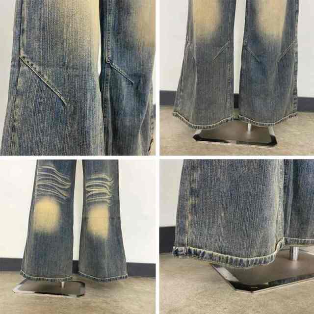 デニムタックストレートパンツ