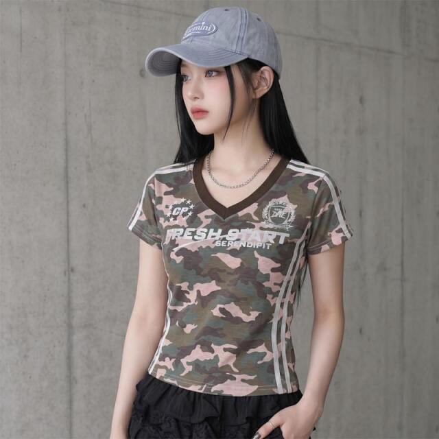 迷彩シルバーロゴTシャツ