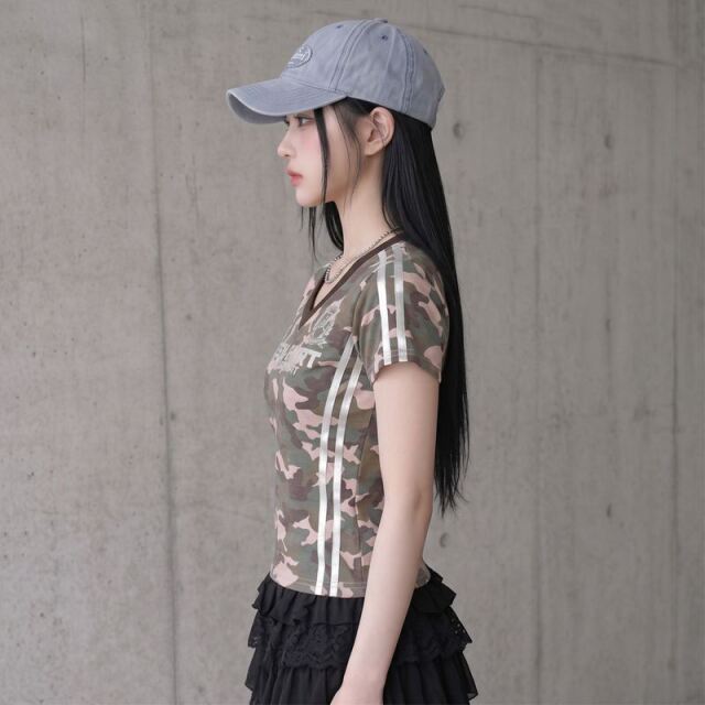 迷彩シルバーロゴTシャツ