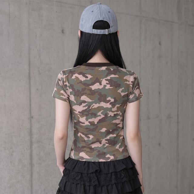 迷彩シルバーロゴTシャツ