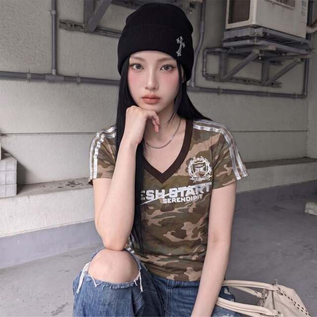 迷彩シルバーロゴTシャツ