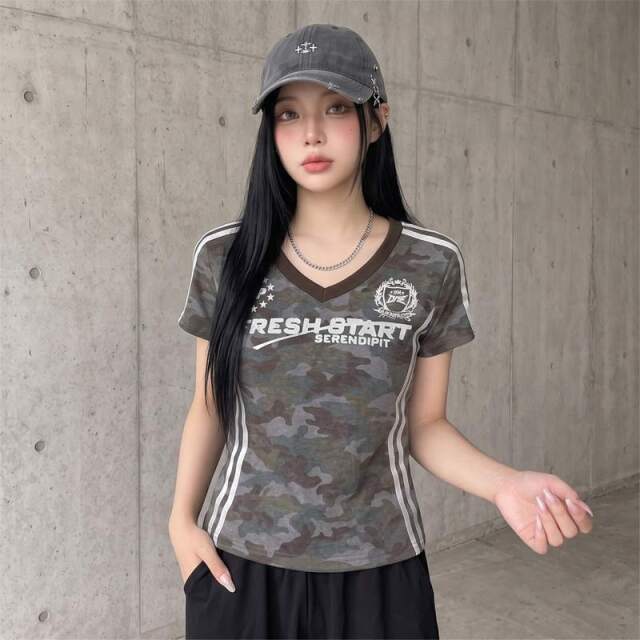 迷彩シルバーロゴTシャツ