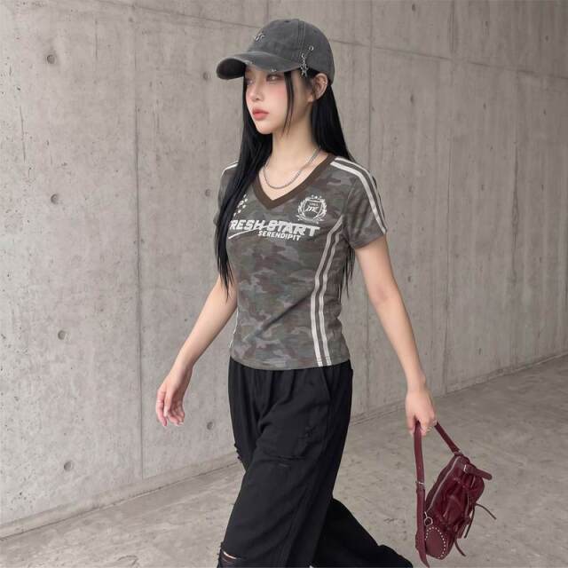 迷彩シルバーロゴTシャツ