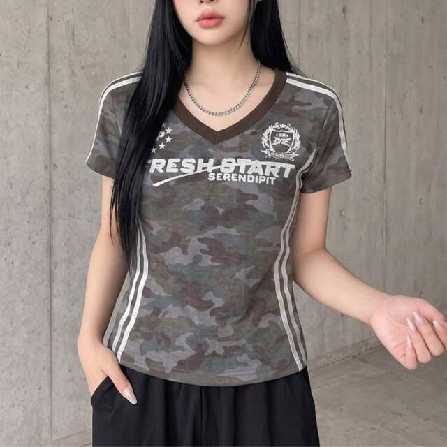 迷彩シルバーロゴTシャツ