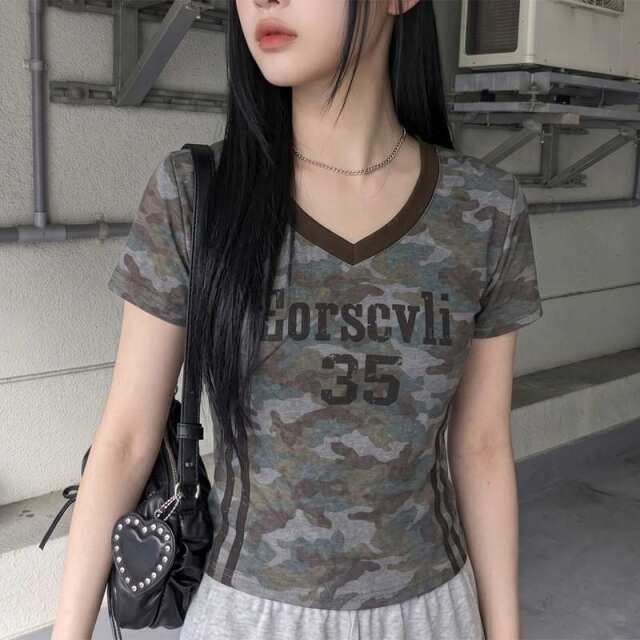 迷彩ナンバリングTシャツ