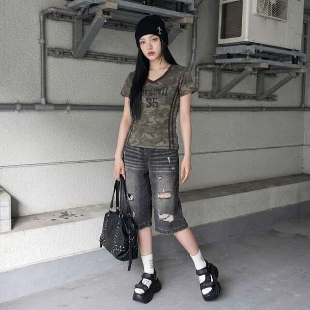迷彩ナンバリングTシャツ