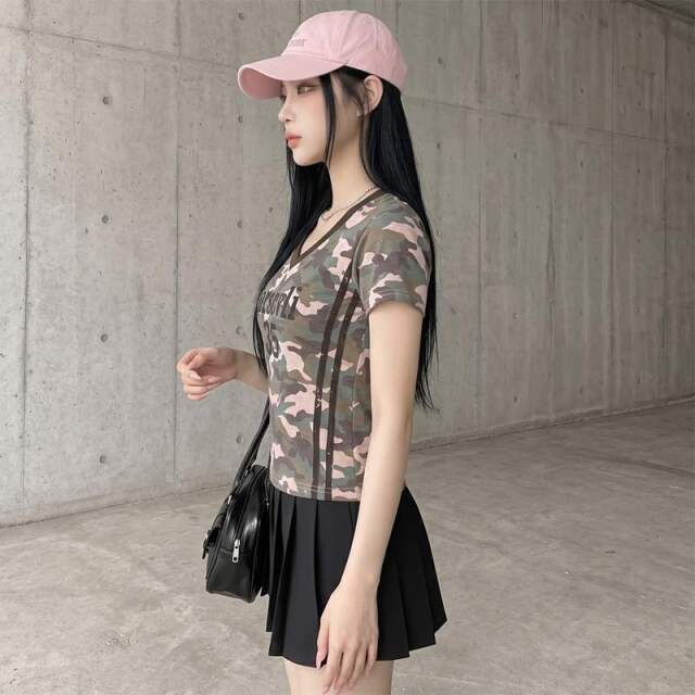 迷彩ナンバリングTシャツ