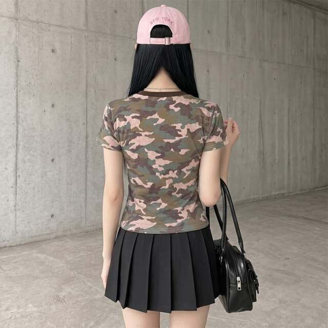 迷彩ナンバリングTシャツ