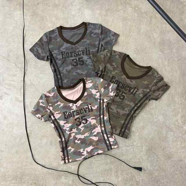 迷彩ナンバリングTシャツ