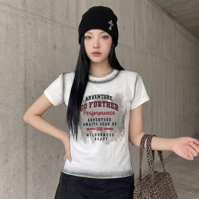 配色ロゴムラTシャツ