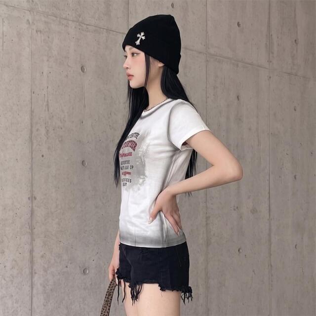 配色ロゴムラTシャツ