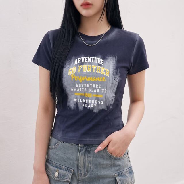 配色ロゴムラTシャツ