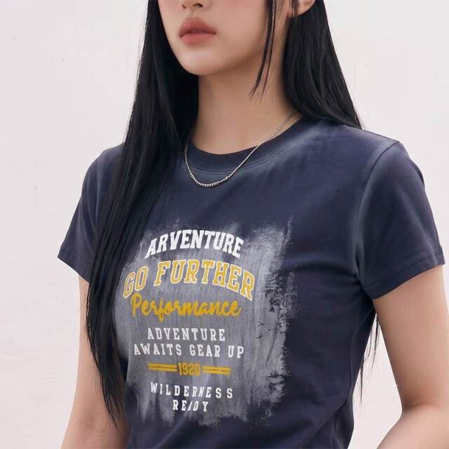 配色ロゴムラTシャツ